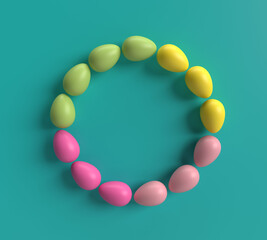 Easter egg colorful green yellow pink red gradient circle round empty symbol decoration ornament happy easter egg april spring season background festival celebration event animal chicken pet rabbit
