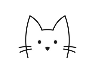 Cute cat face line icon. - 577068693