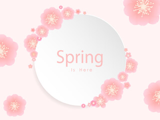 Hello spring banner. Trendy texture. Season vocation, weekend, holiday logo. Spring Time Wallpaper. Happy spring Day. Spring vector Lettering text. Fashionable styling. Flower vector.