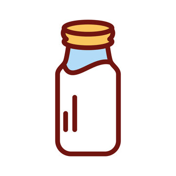 Bottle with milk PNG image icon with transparent background