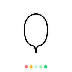 Speech bubbles linear vector element, Text balloon, Vector icon.