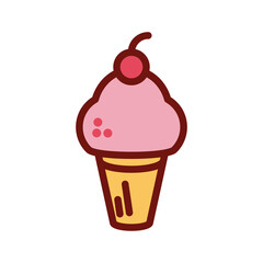Ice cream cone icon PNG image with transparent background