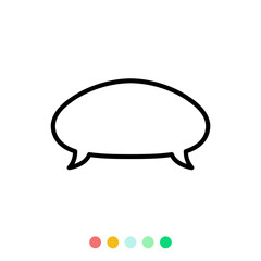 Speech bubbles linear vector element, Text balloon, Vector icon.