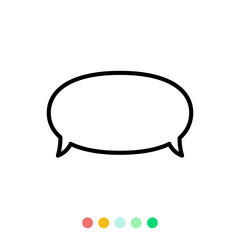 Fototapeta premium Speech bubbles linear vector element, Text balloon, Vector icon.