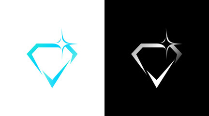 shining diamond logo jewelry icon Design template