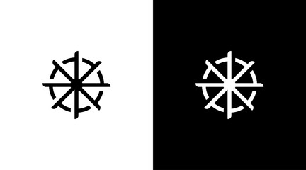 ship steering wheel logo yacht cruise rudder vector minimalist icon style Design template © nuryani