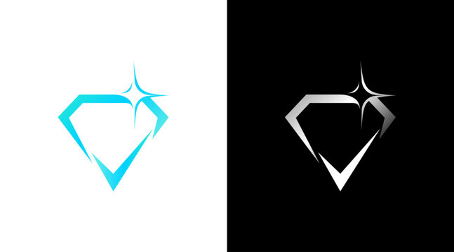 shining diamond logo jewelry icon Design template