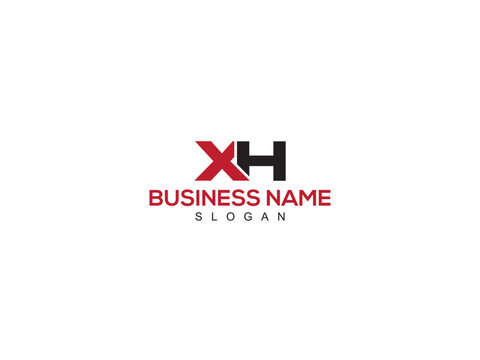 Xh Alphabet, Minimal xh Letter Logo Design
