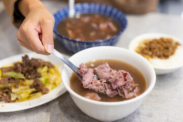 Taiwan Tainan raw fresh beef soup