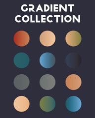A set of color combinations. Collection of gradients. Vector illustration