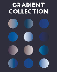 A set of color combinations. Collection of gradients. Vector illustration