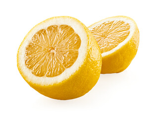 limão siciliano fresco cortado em fundo transparente