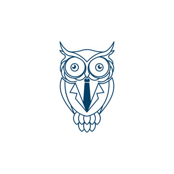 Owl logo and icon concept. Logo available in vector. Linear style.
