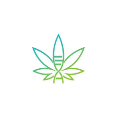 Cannabis leaf logo design and symbol vector. Medical marijuana Vector illustration.
