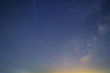 Fototapeta na wymiar starry sky with milky way, night natural open space background