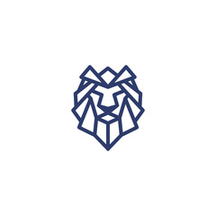 Lion King Abstract Logo - Polygonal Lion Head Vector
