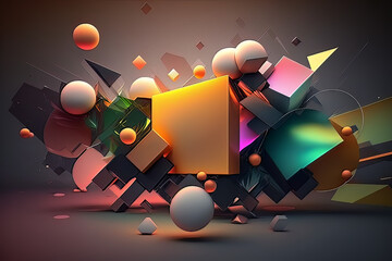 Geometrical background with  different shapes
