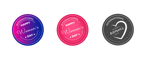 Fototapeta na wymiar Abstract happy women's day logo, happy women's day, love vector logo design, pink color, red color, black color logo design