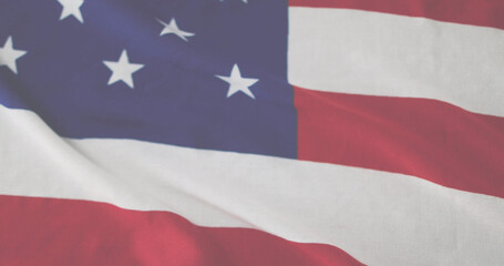 Image of data processing over flag of america