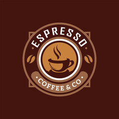 Vintage coffee shop logo template