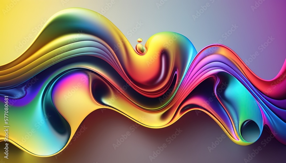 Poster a colorful abstract background with wavy lines and a drop of water in the middle of the image, with 