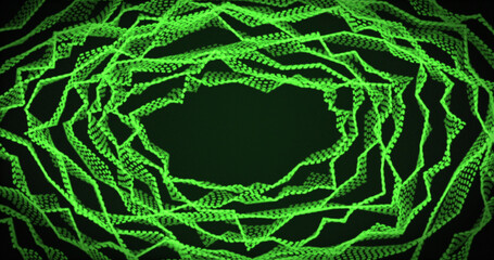 Image of green network of connections over black background