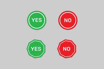 Yes or no button approved or rejected vector design.