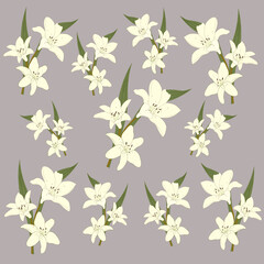 Pattern flowers lilies