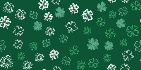 Clover set, Saint Patricks Day, hand drawn illustrations.	
