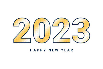 Happy new year 2023 Simple style banner and text design.