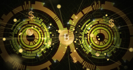 Image of glowing spots of light over scopes scanning