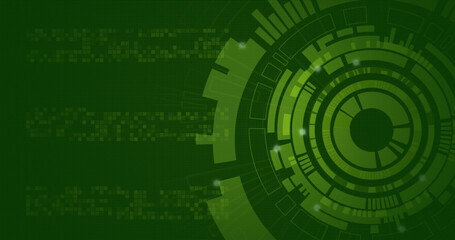 Image of data processing over scope spinning