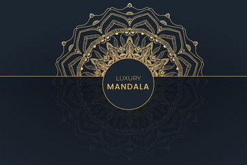 Luxury Mandala Background Design With Floral Ornament Pattern, Wedding Invitation Card Template
