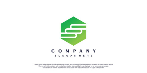 Letter S logo with creative and unique style design icon premium vector