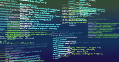 Obraz premium Image of data processing on blue background