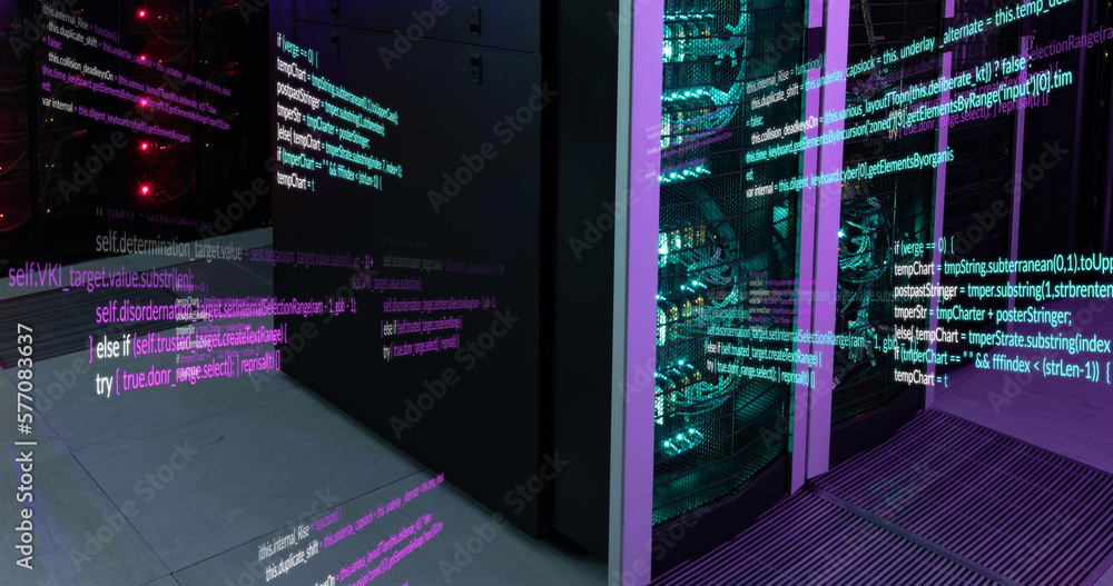 Poster image of data processing over server room