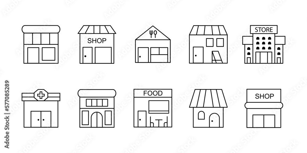 Poster Set of building icon design