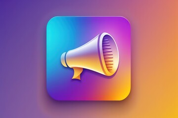 Speech icon for application. Colourful icon. Gradient color. Generative AI.