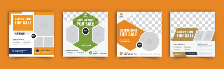 Real estate, Home Sale,  square banner, Social Media Promotional banner post design bundle, social media story banner template design, Instagram story template, social media post layout, 