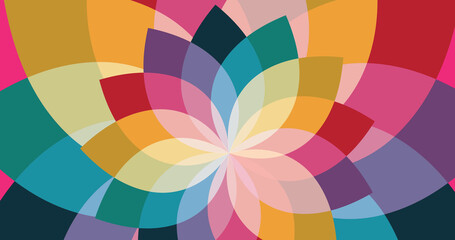 Image of colorful flowers on pink background