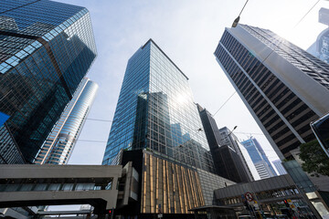 Fototapeta na wymiar modern office building in hong kong china
