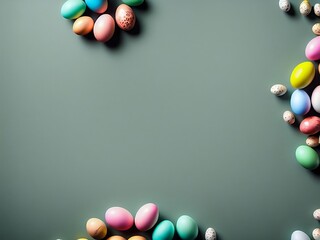 Fototapeta na wymiar Painted Easter Eggs, Easter Eggs background, Easter holiday, generative ai 