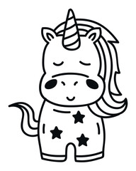 unicorn with stars doodle