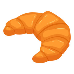 Vector cartoon image of a bakery product. Croissant. Baking from flour. The concept of cooking and delicious food. An element for your design