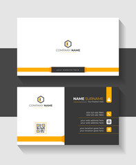 professional and Clean flat business card template - Orange and white color professional business card