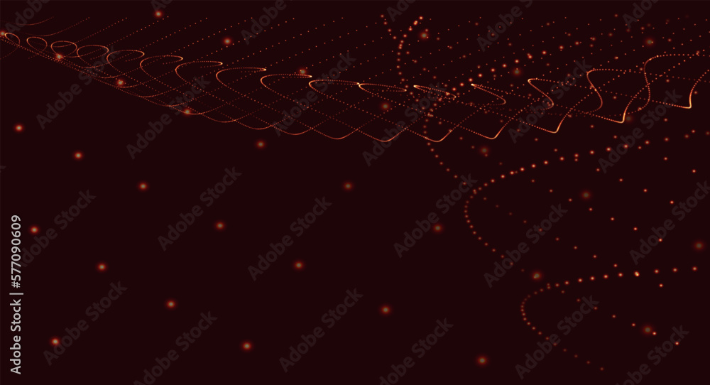 Poster abstract digital particle wave. futuristic dotted wave. technology background vector. vector illustr