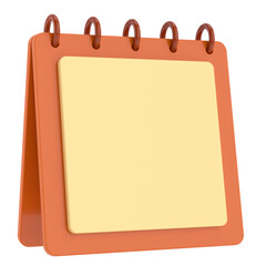 Empty calendar. 3D calendar. 3D illustration.