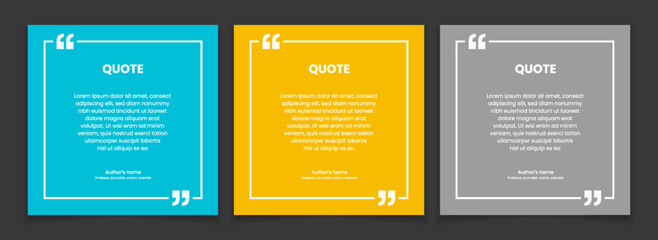 3D bubble testimonial banner, quote, infographic. Social media post template designs for quotes. Empty speech bubbles, quote bubbles and text box. Vector Illustration EPS10.