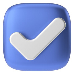 3D checkbox. Check mark. 3D illustration.