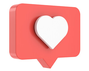 Like icon. Love icon. 3D illustration.